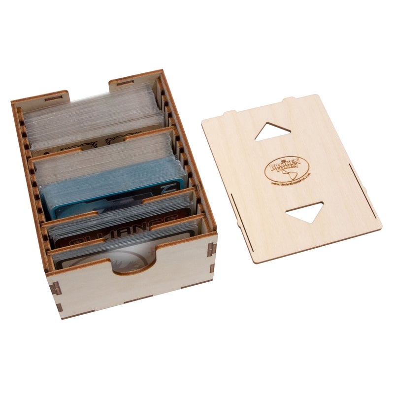The Broken Token Case for Standard and European Size Cards - Wood Card Case with Four Adjustable Dividers - Image 1